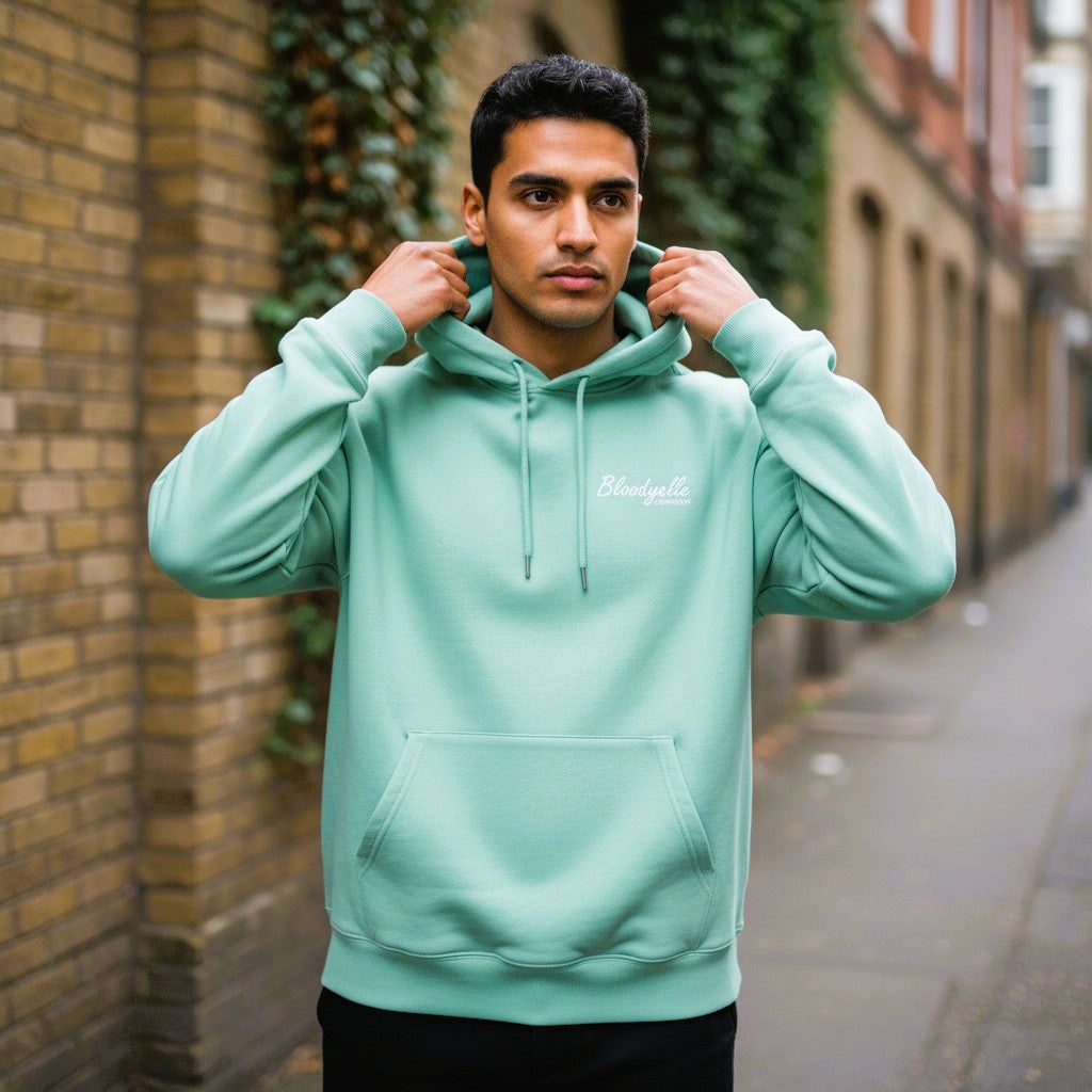 Misty Jade with White Flock Bloodyelle Signature Hoodie
