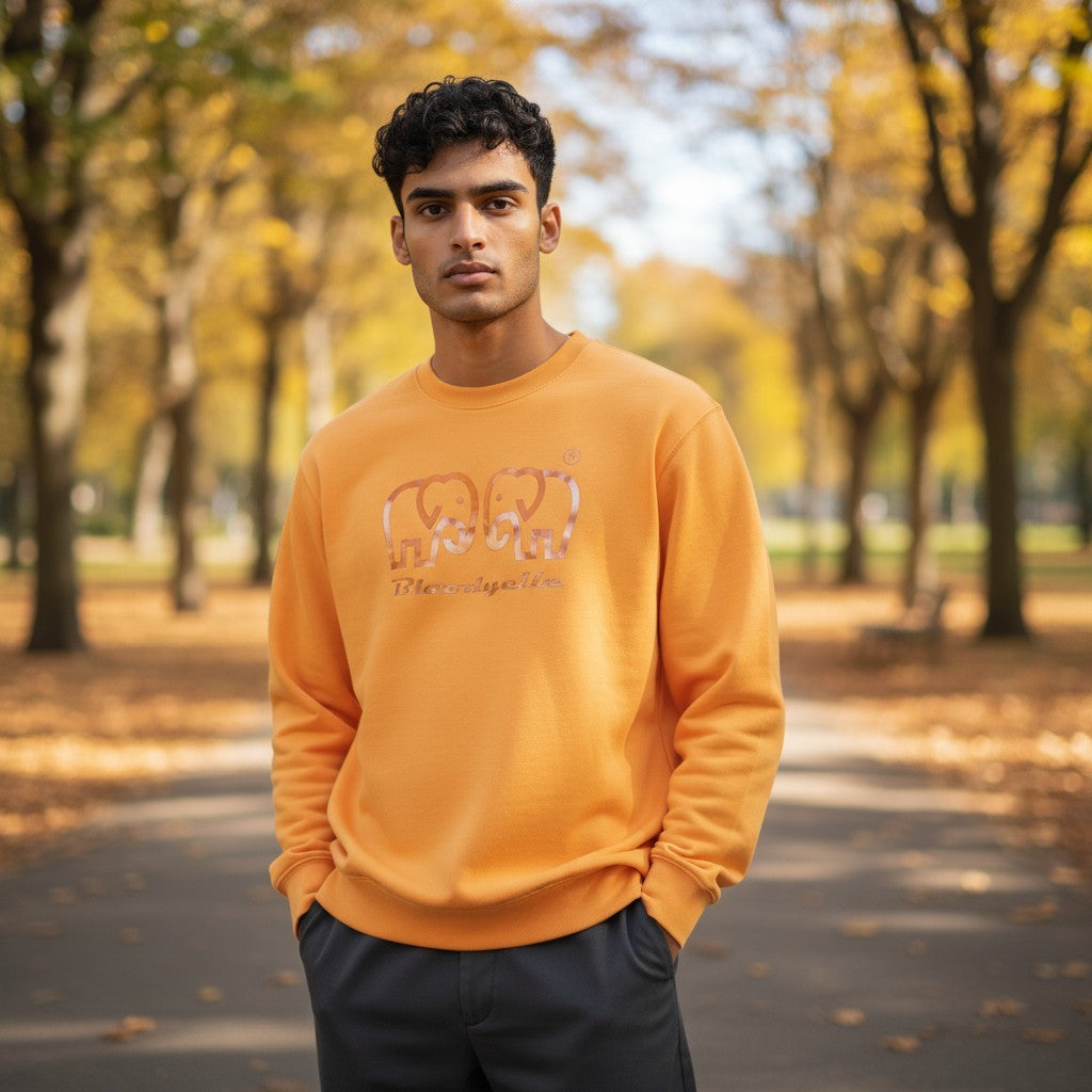Pale Orange Elephant logo Brand Sweatshirt