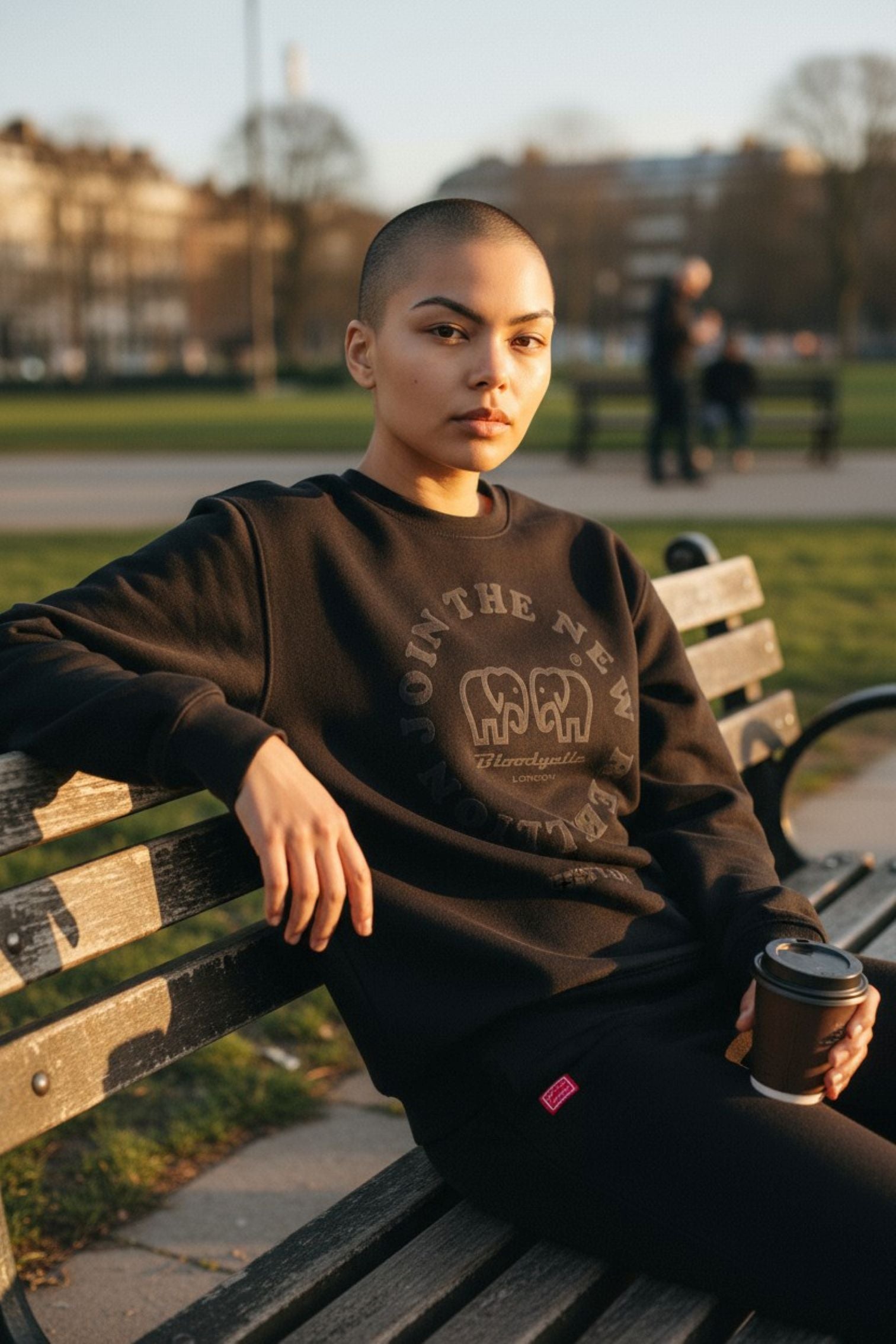 Join the New Rebellion Black and Black Puff Sweatshirt