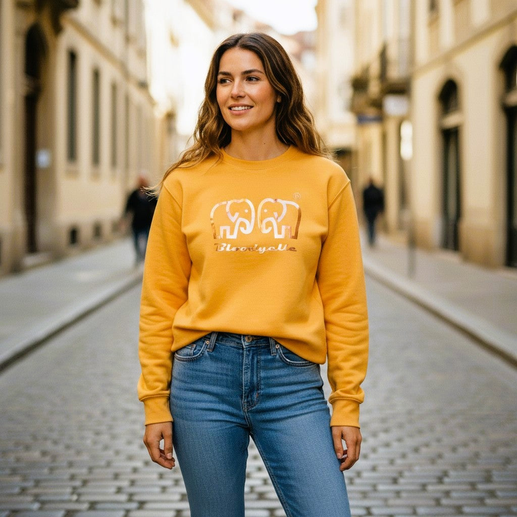 Pale Orange Elephant logo Brand Sweatshirt