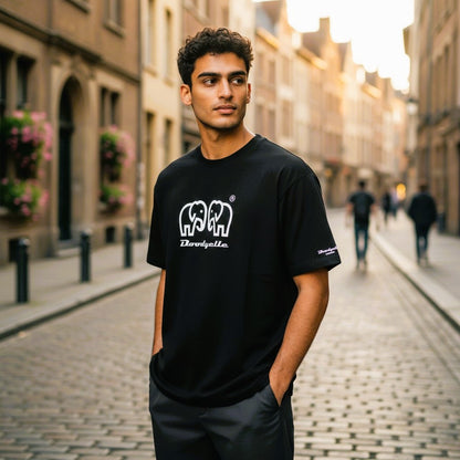 Bloodyelle Elephant Black and White Raised Logo T-Shirt