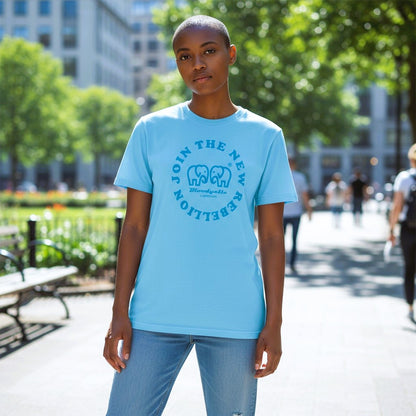 Aqua Blue and Neon Blue Flock T-Shirt