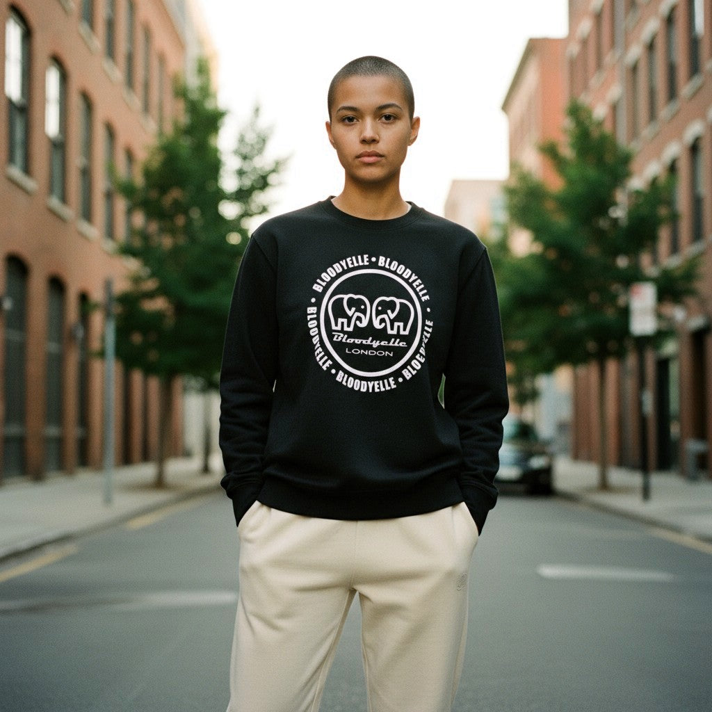 Vintage Black Bloodyelle Infinity Logo Sweatshirt