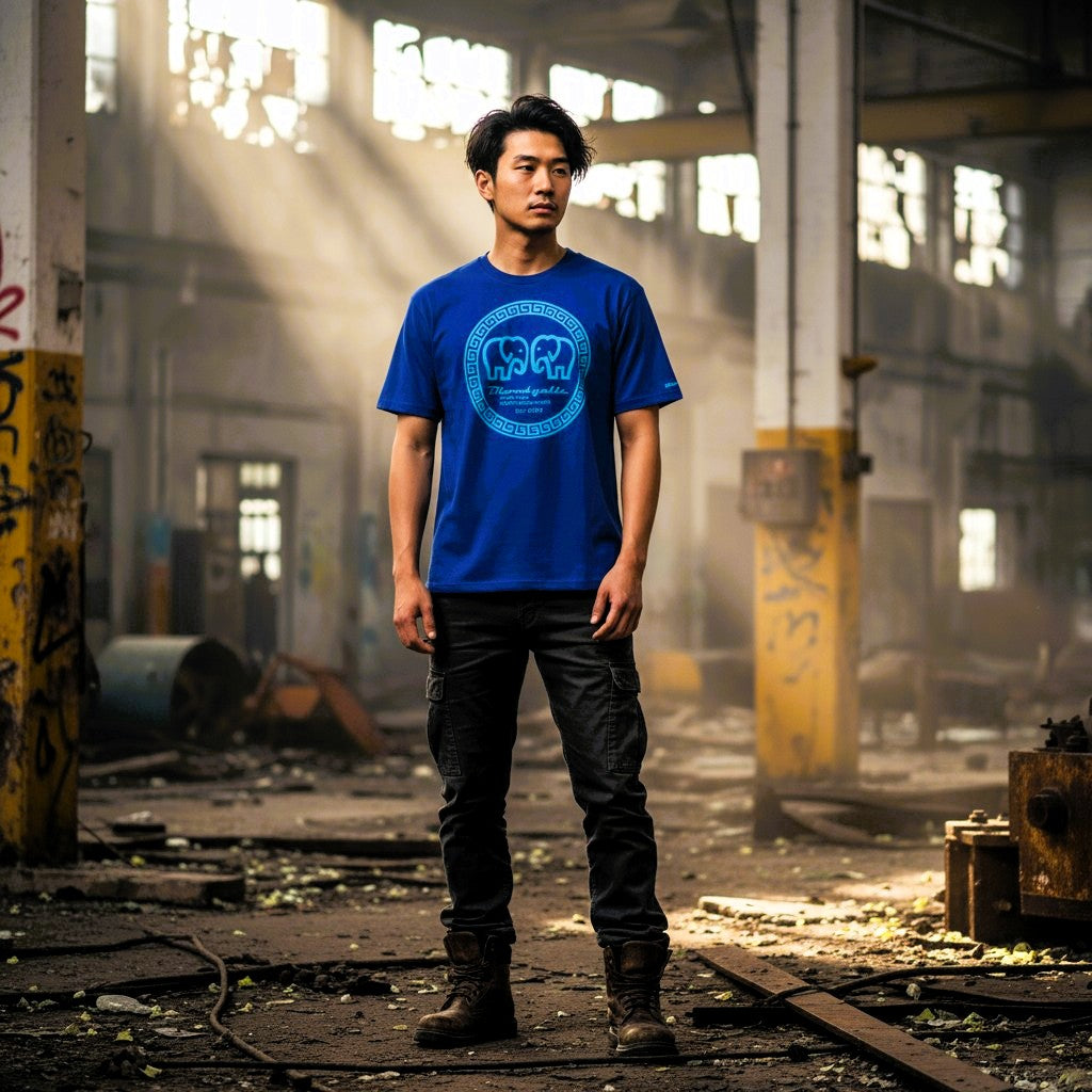 Greek Legends Royal Blue with Neon Blue Flock T-Shirt