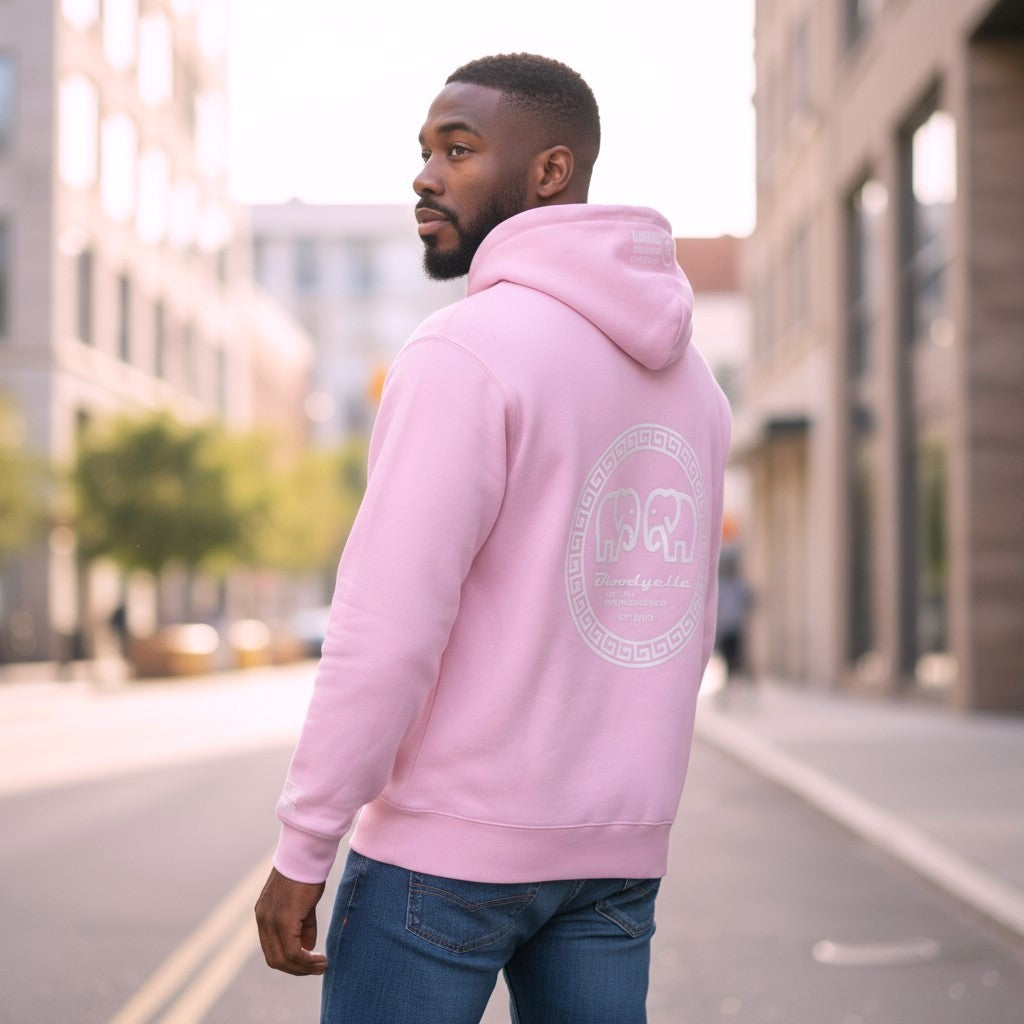Hoodie Cotton Pink with Glow in the dark Greek Legendary logo