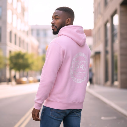 Hoodie Cotton Pink with Glow in the dark Greek Legendary logo