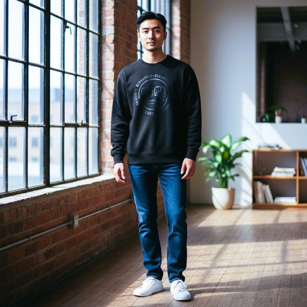 Bloodyelle black and Black Infinity Logo Sweatshirt