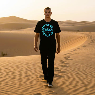Large Logo Infinity Black with Tiffany Blue T-Shirt