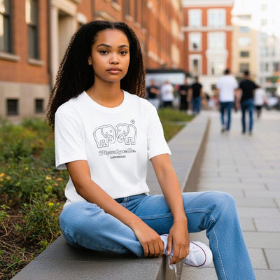 Bloodyelle White Elephant Outline T-Shirt