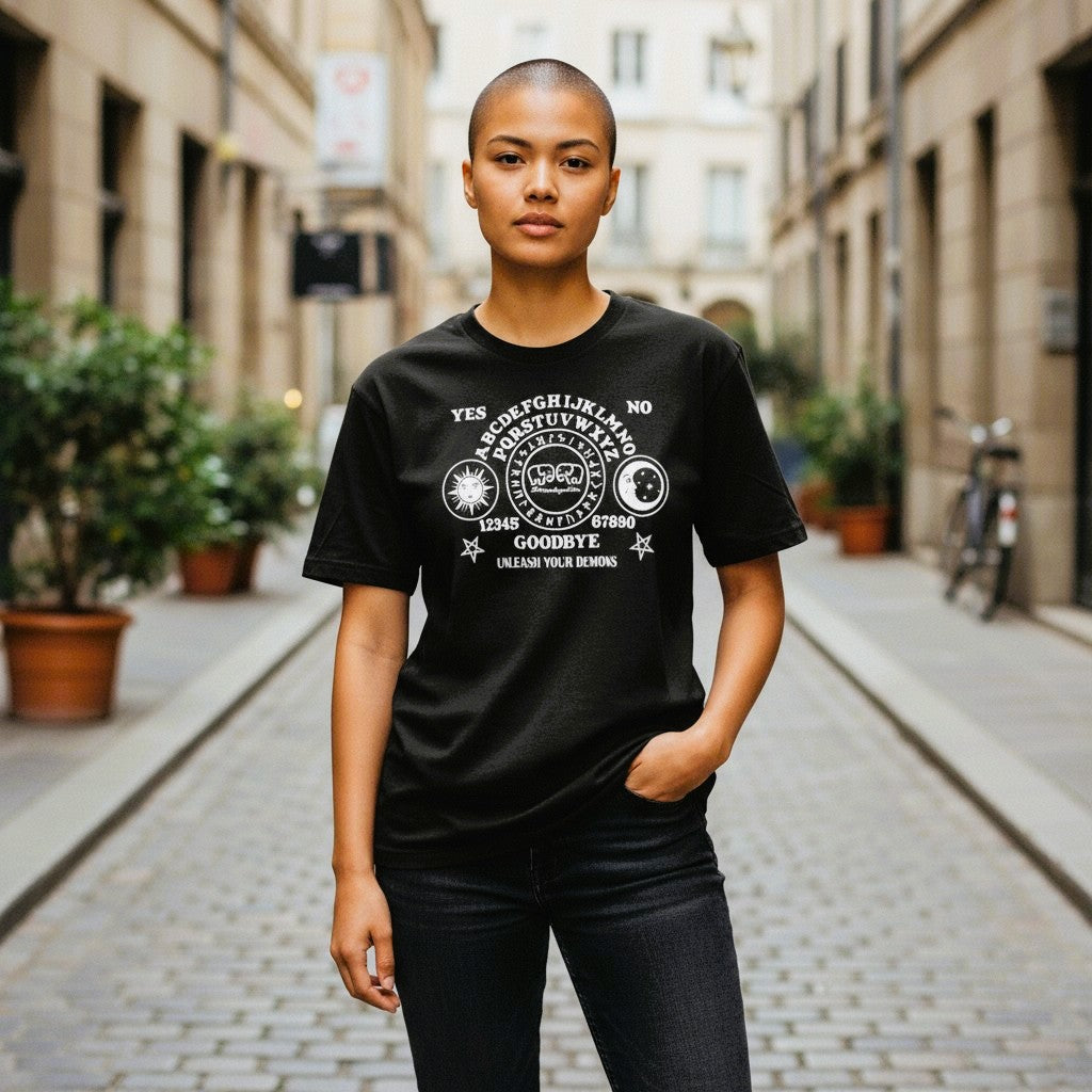 Limited Edition Black and White Glow in the Dark Ouija T-shirt