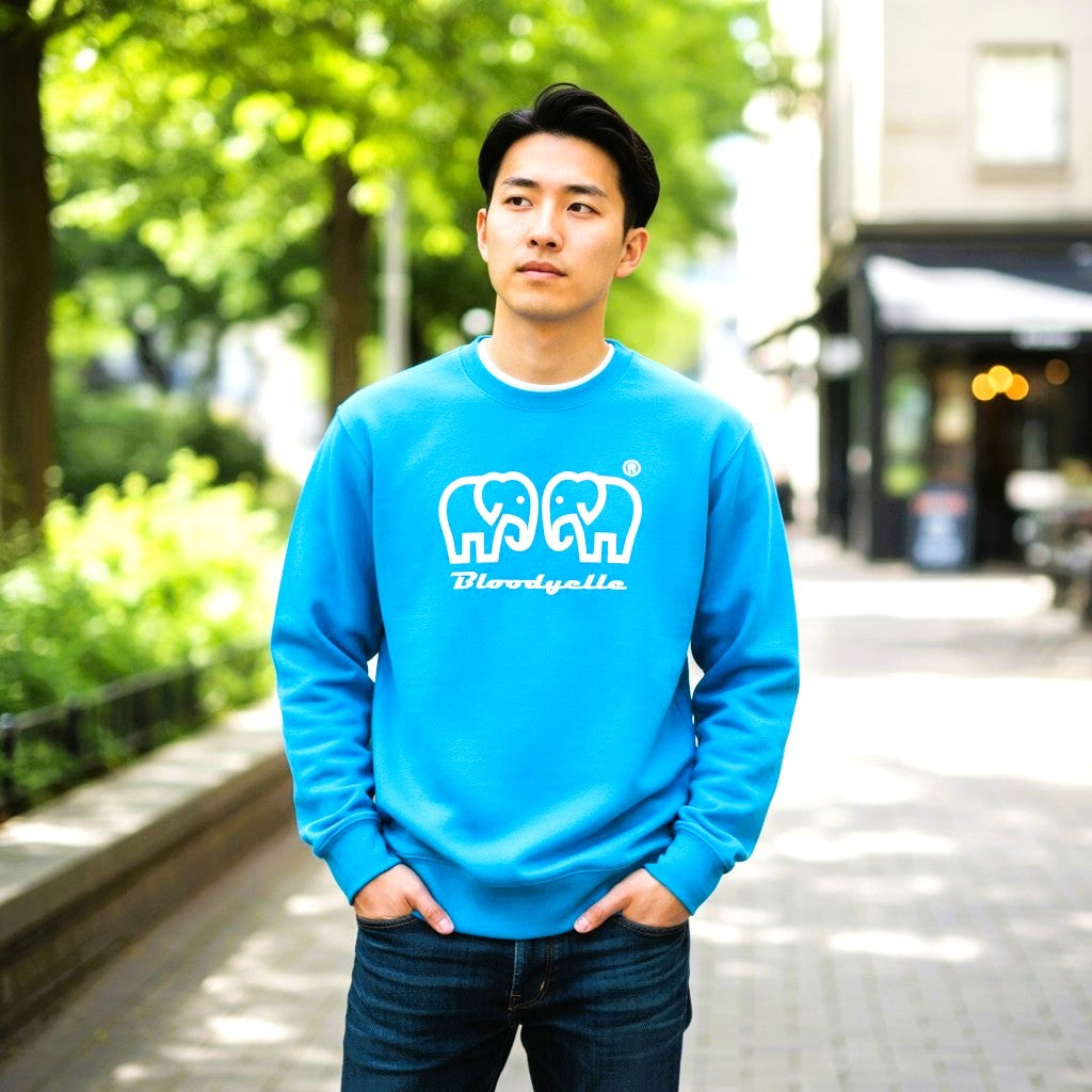 Aqua Blue Elephant logo Brand Sweatshirt