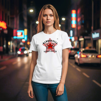 Starbright White Black and red Metallic T-Shirt