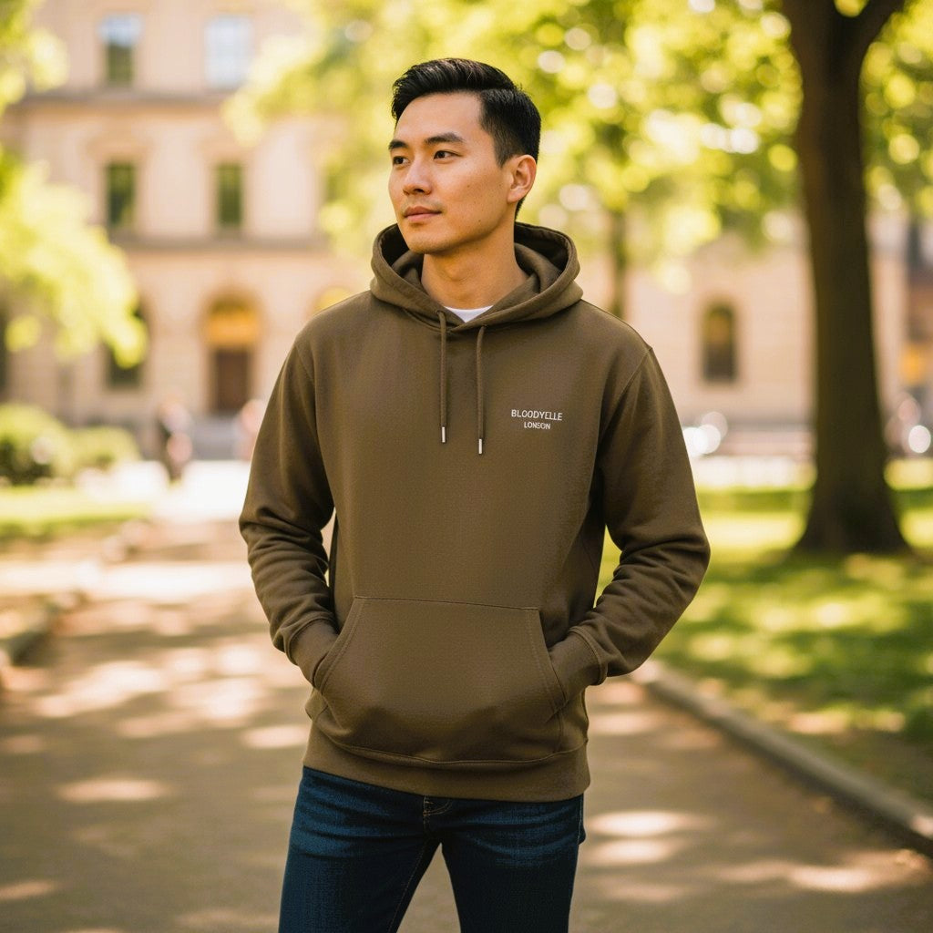 Hoodie Mocha w/ White Logo