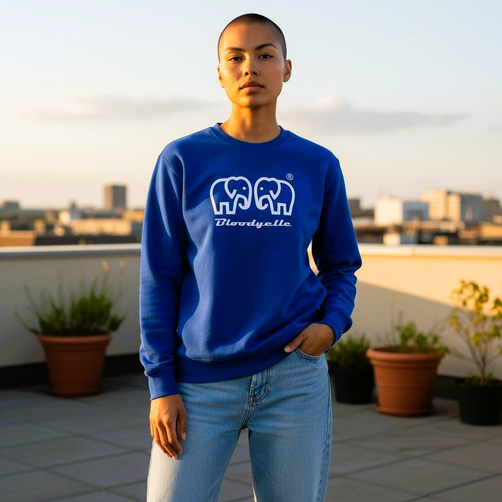 Royal Blue Elephant logo Brand Sweatshirt
