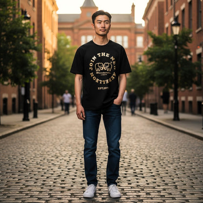 Rebellion Black and Gold Puff T-Shirt