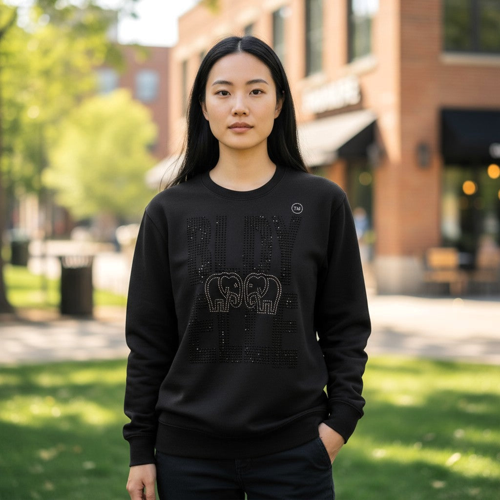 Black Limited Edition Crystal Sweatshirt