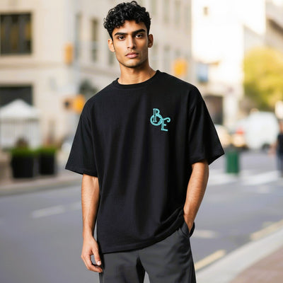 Bloodyelle BE Black with Tiffany Blue Logo T-Shirt