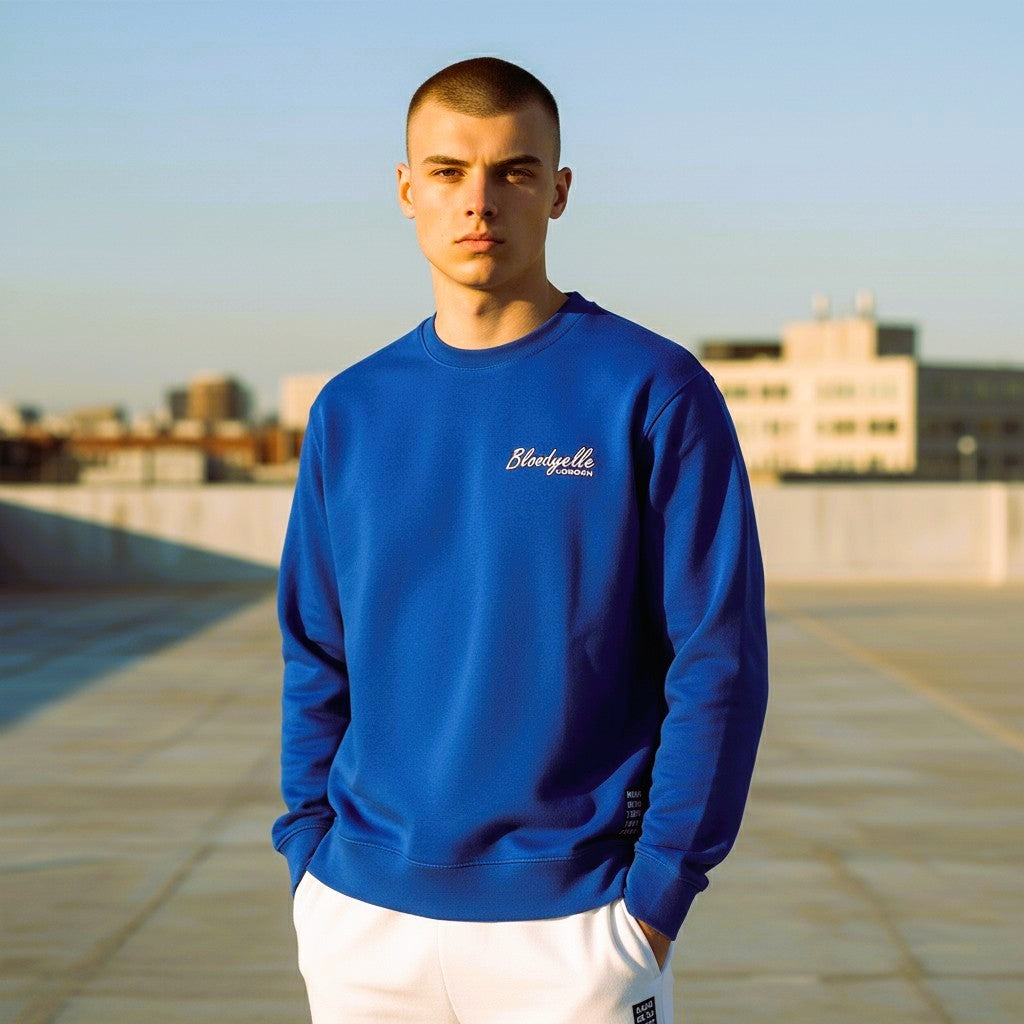 Bloodyelle Royal Blue Signature Sweatshirt with White Flock