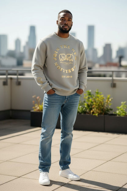 Stone and Gold Puff Sweatshirt