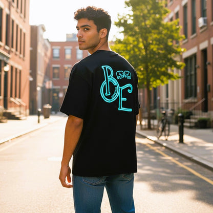 Bloodyelle BE Black with Tiffany Blue Logo T-Shirt