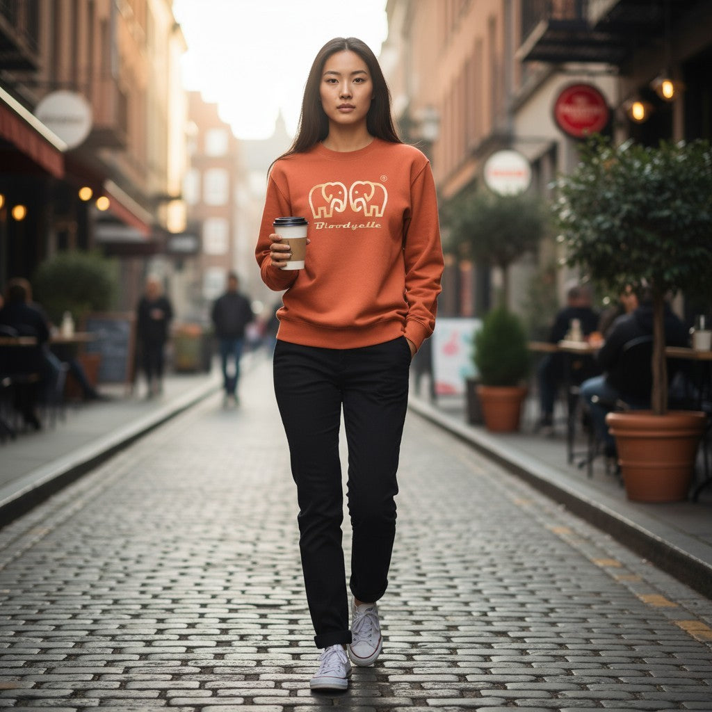 Brown and Rose Gold Elephant logo Brand Sweatshirt