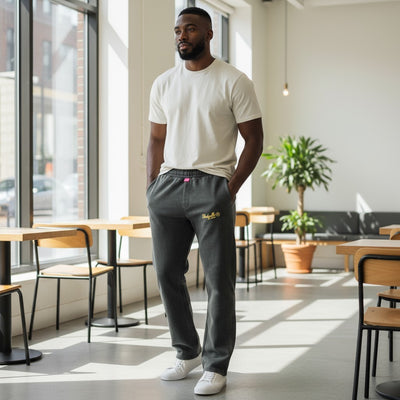 Black and Gold Flock Joggers