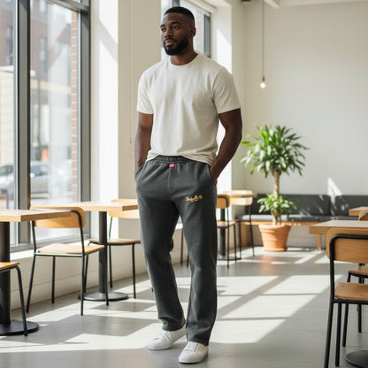 Black and Gold Flock Joggers