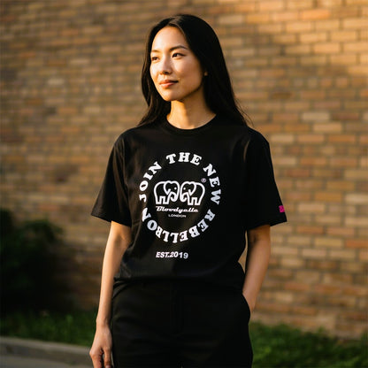 Rebellion Black and  White Puff T-Shirt