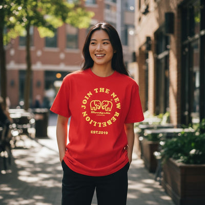 Rebellion Red and  Gold Puff  T-Shirt