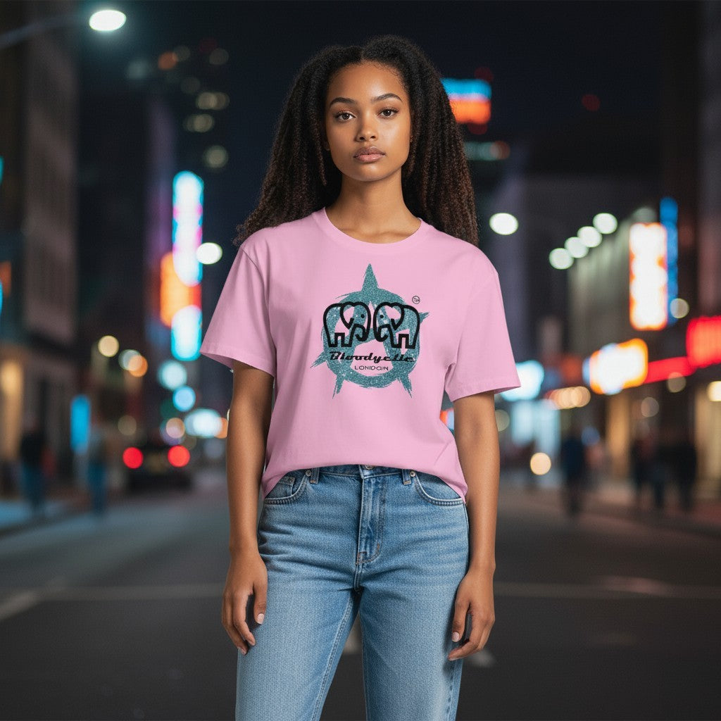 Bloodyelle Anarchy Pink and Blue Glitter T-Shirt