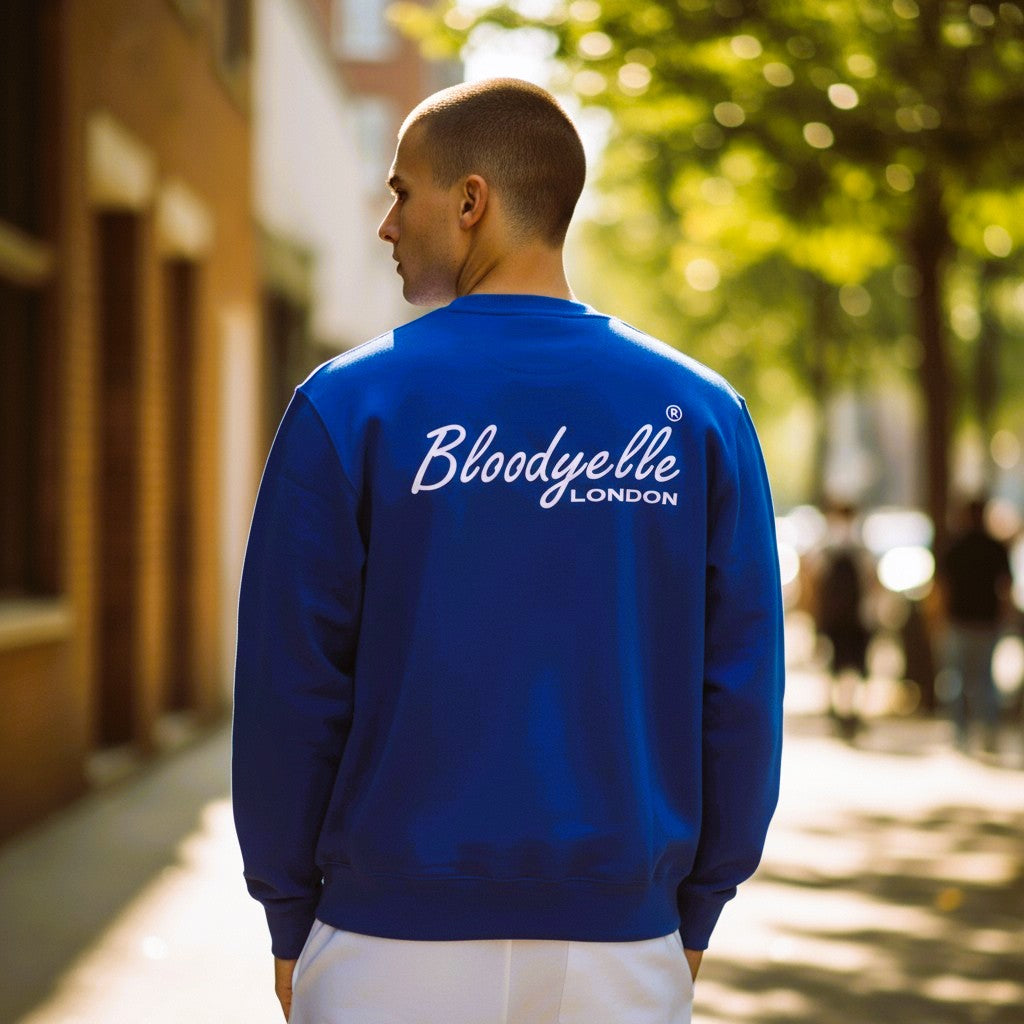 Bloodyelle Royal Blue Signature Sweatshirt with White Flock