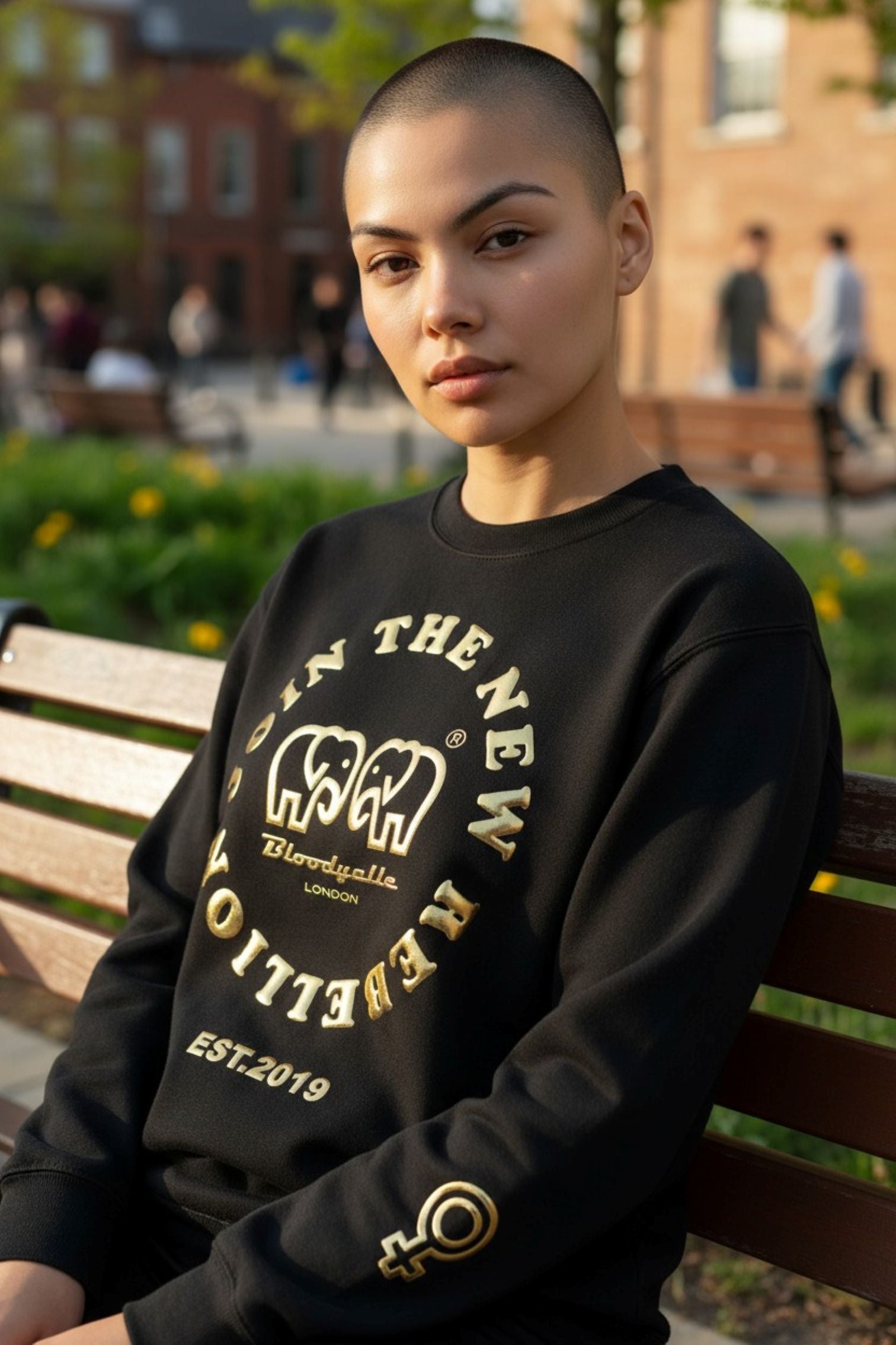 Join the New Rebellion Black and Gold Puff Sweatshirt