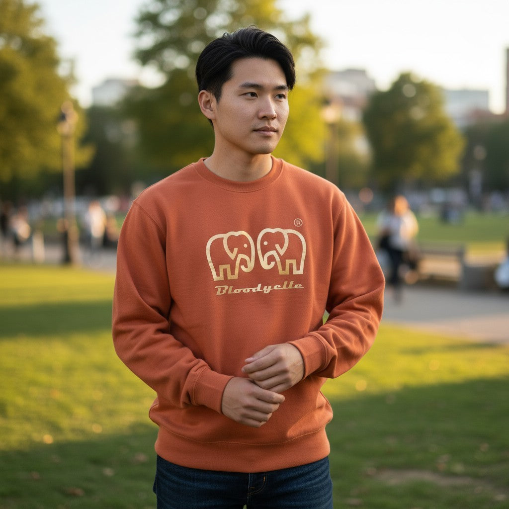 Brown and Rose Gold Elephant logo Brand Sweatshirt