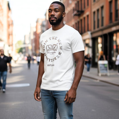 Rebellion White and Silver Puff  T-Shirt