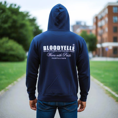Hoodie Navy Blue w/ White Logo